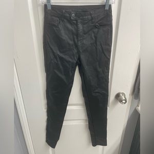 Black faux leather Boohoo skinny jeans